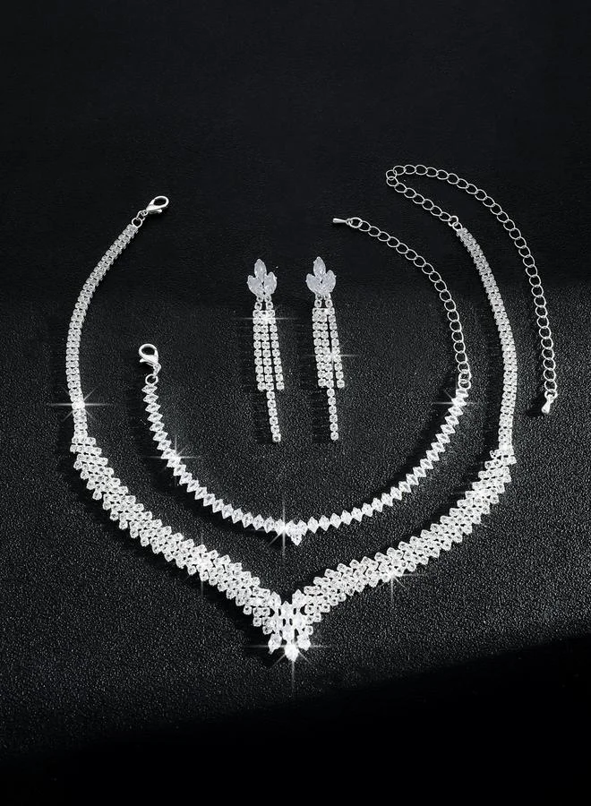 Take Two  3-Piece Embellished Necklace, Bracelet And Earrings Jewelry Set for Women | Best Price UAE
